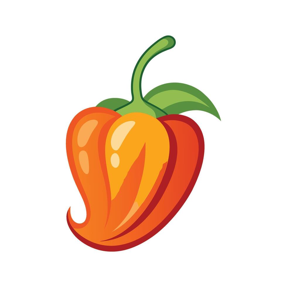 Nutritious Habanero Chili Pepper Isolated vector