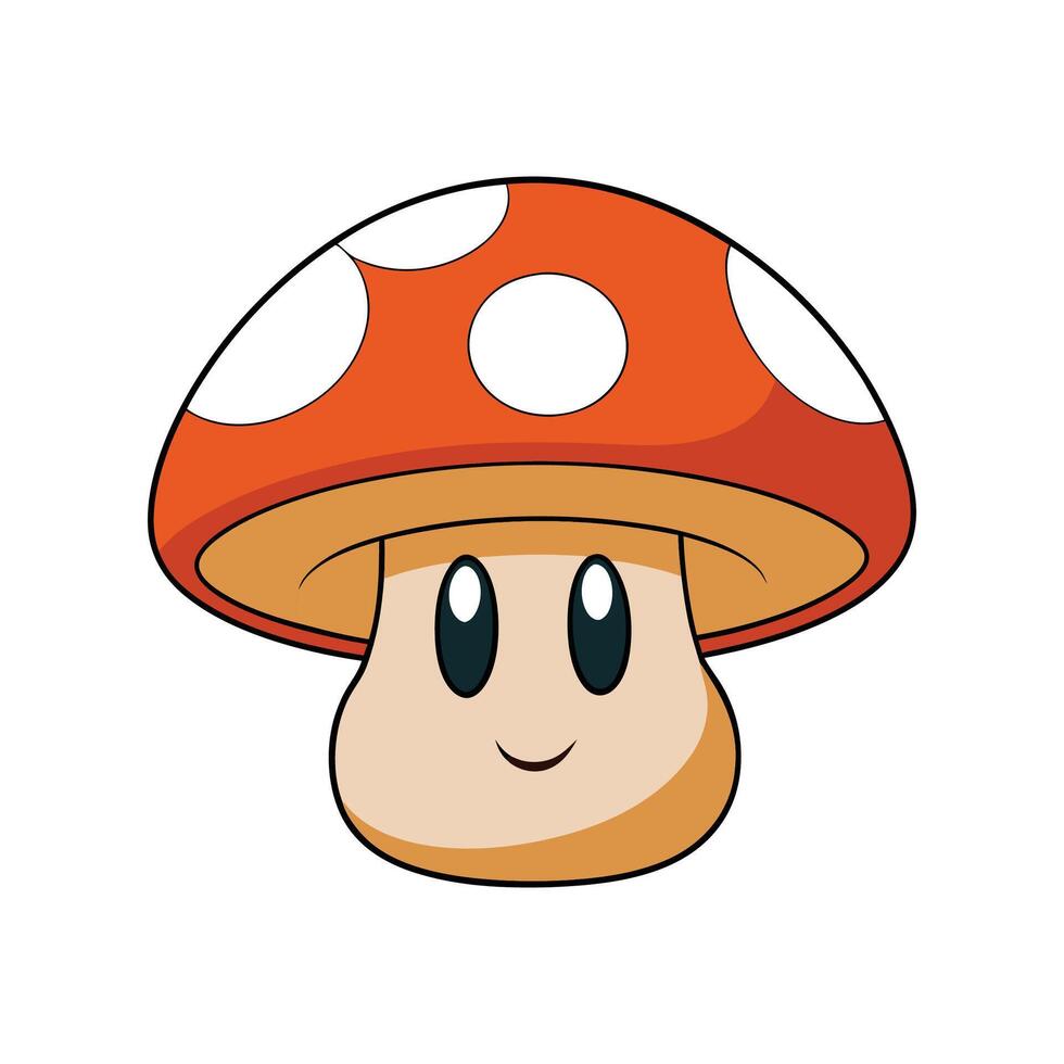 Isolated Portobello Mushroom Great For Salads vector
