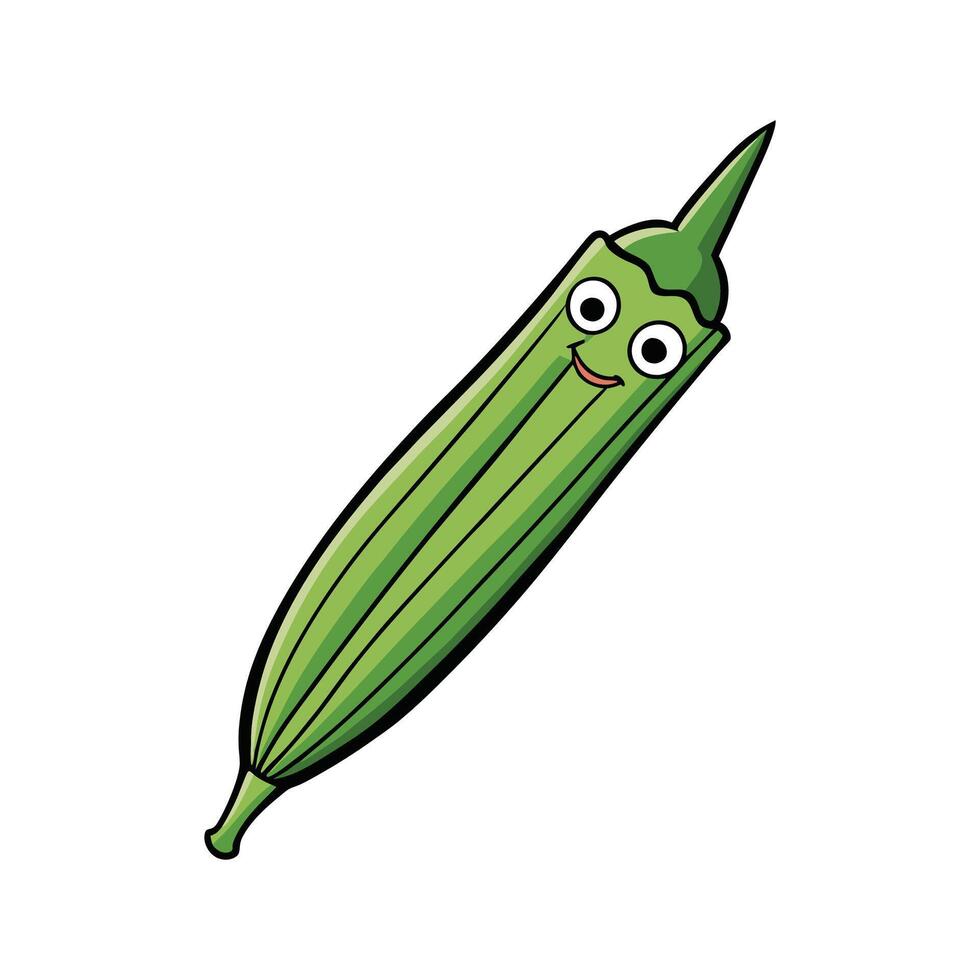 Clemson Spineless Okra Fresh Ideal For Cooking vector