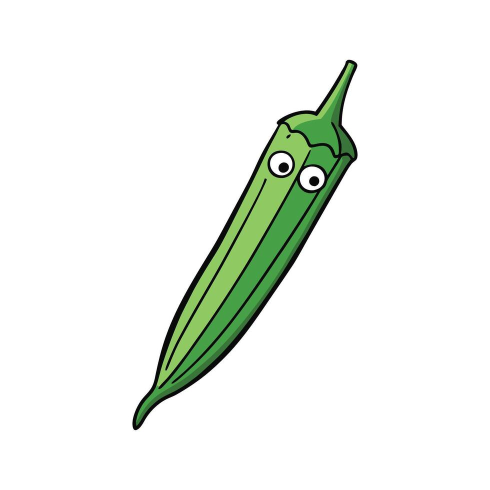 Nutritious Clemson Spineless Okra Isolated vector