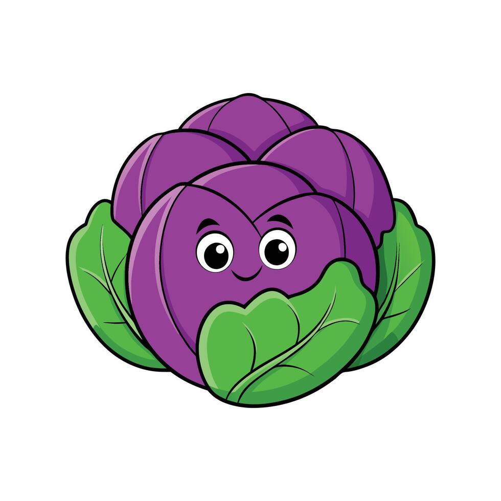 Purple Brussels Sprouts Isolated on White vector