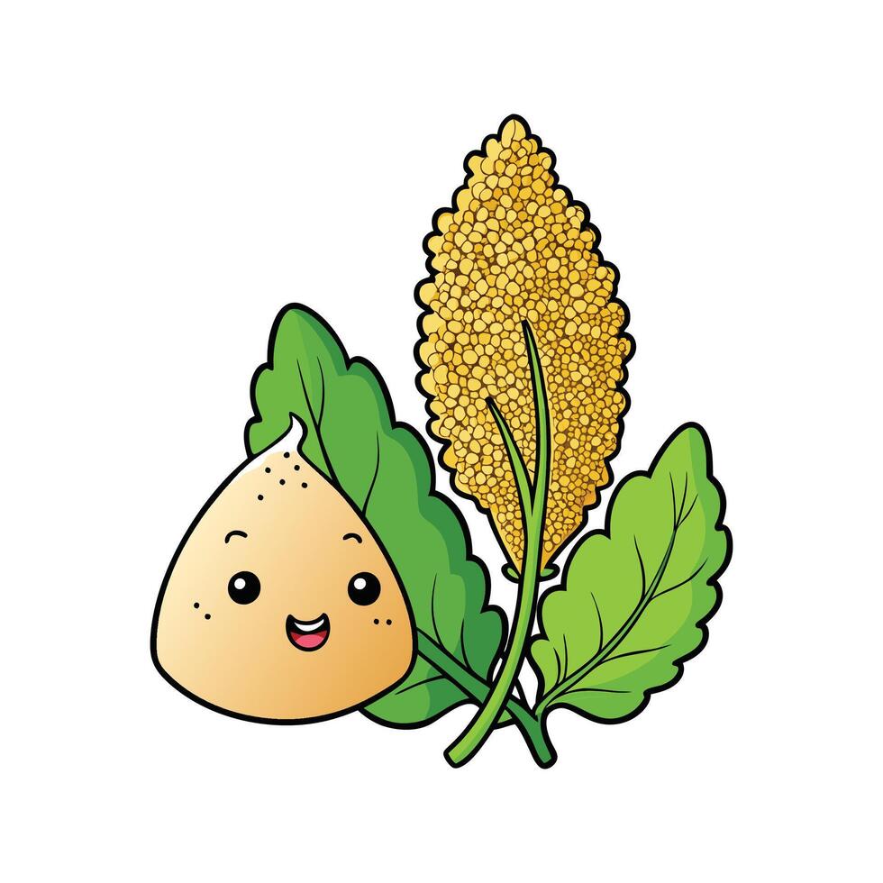 Fresh Quinoa Greens on White Background vector