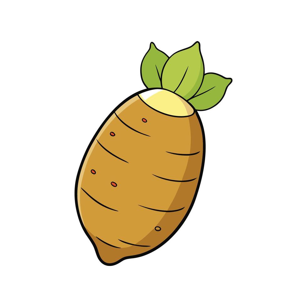 Bright Taro Root on Clean White Surface vector