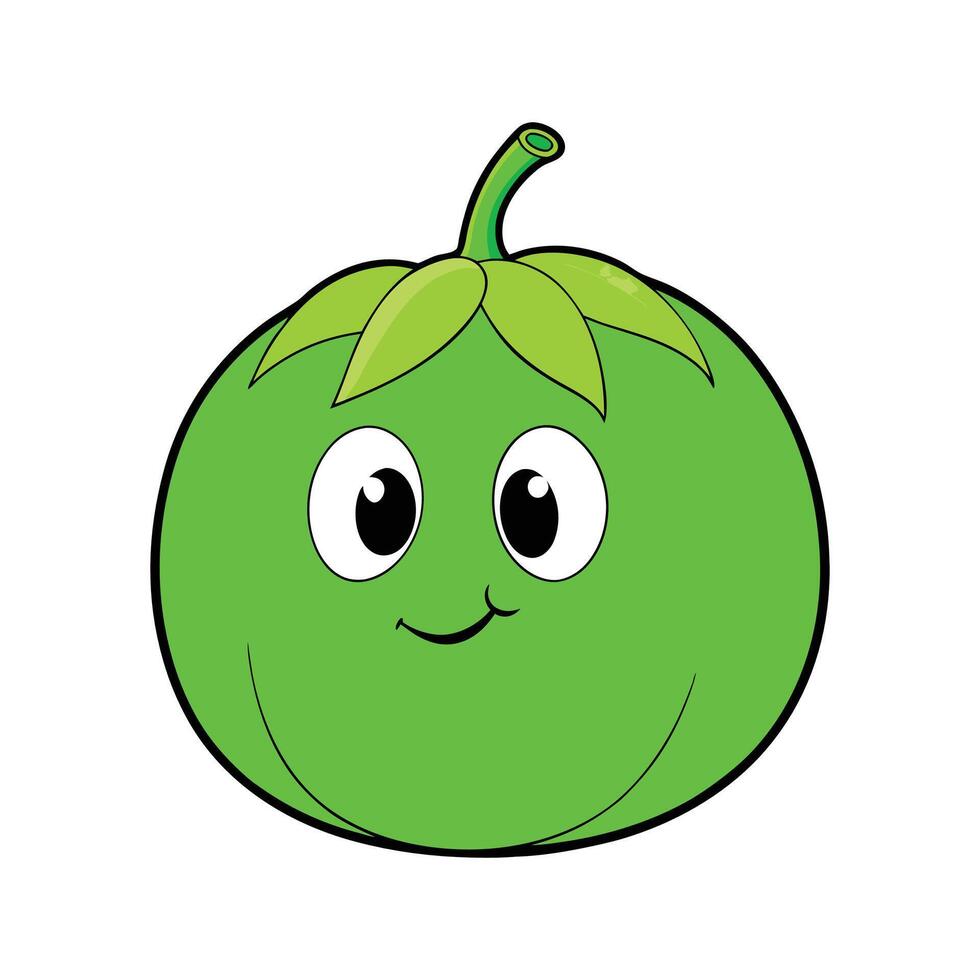 Green Tomatillo Fresh on White Background vector