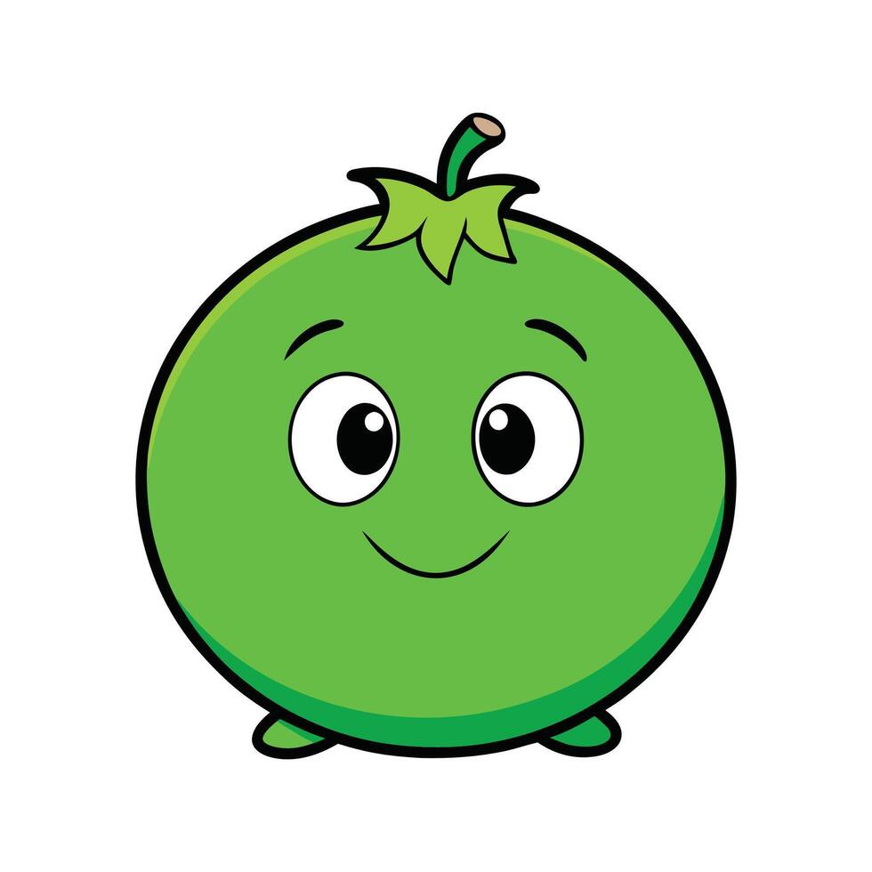 Vibrant Green Tomatillo Isolated on White vector
