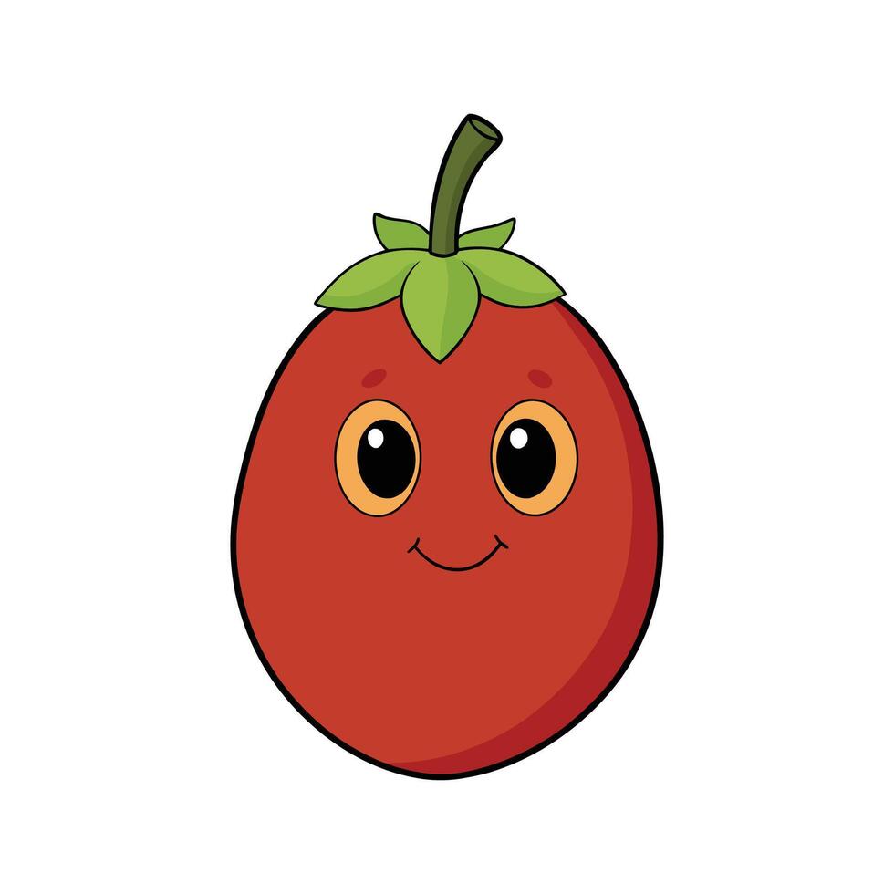 Bright Tamarillo Tree Tomato Isolated on White vector