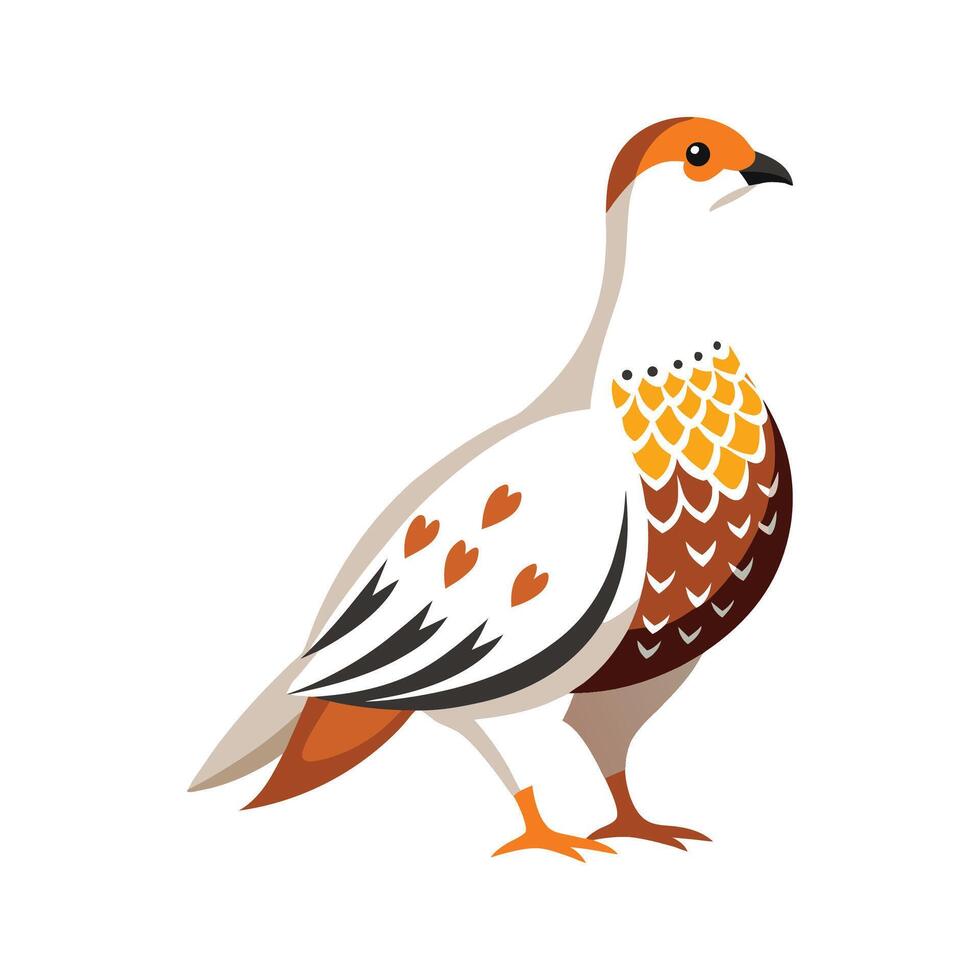 Vibrant Willow Ptarmigan Bird Artistic Design vector