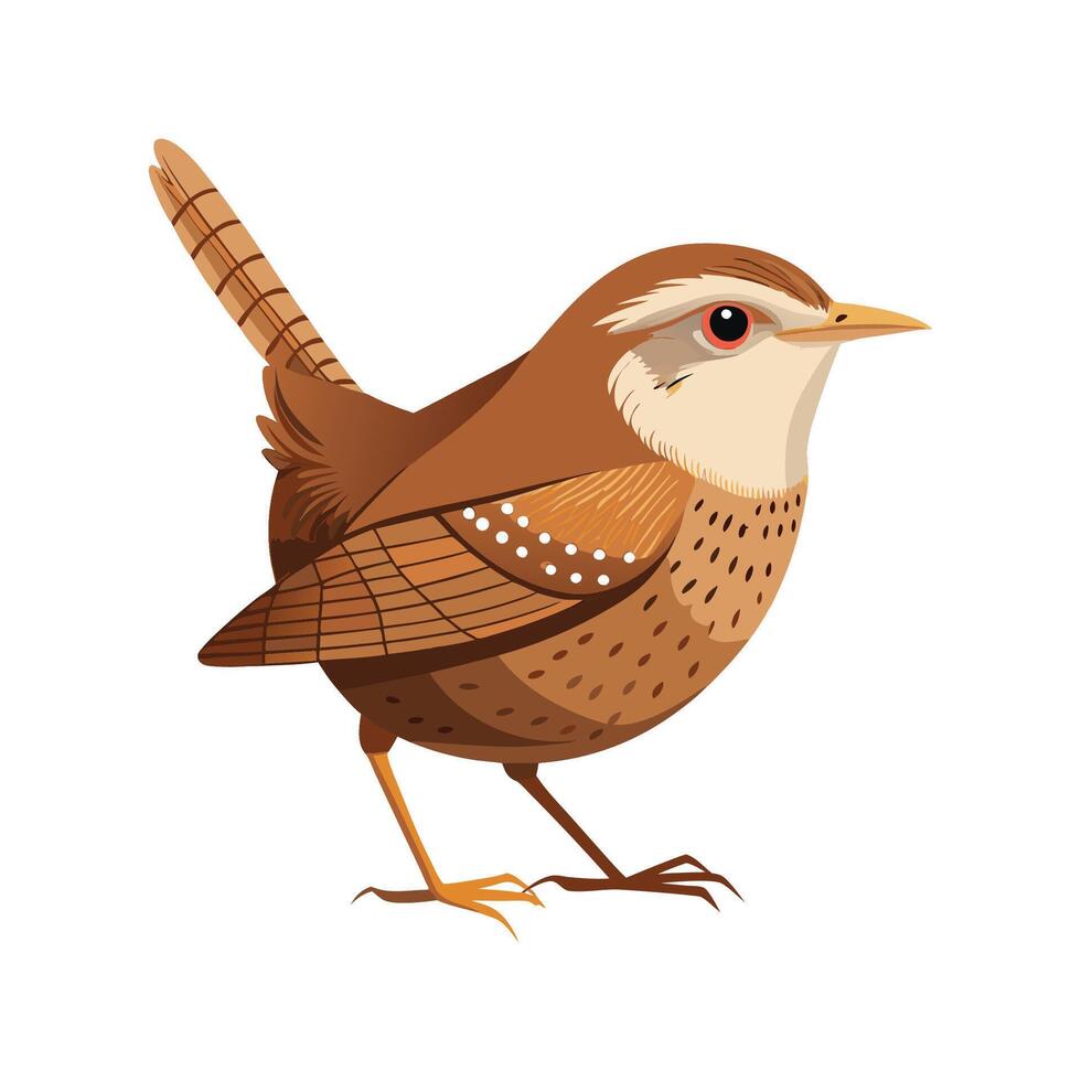 Vibrant Wren Bird Artistic Design vector