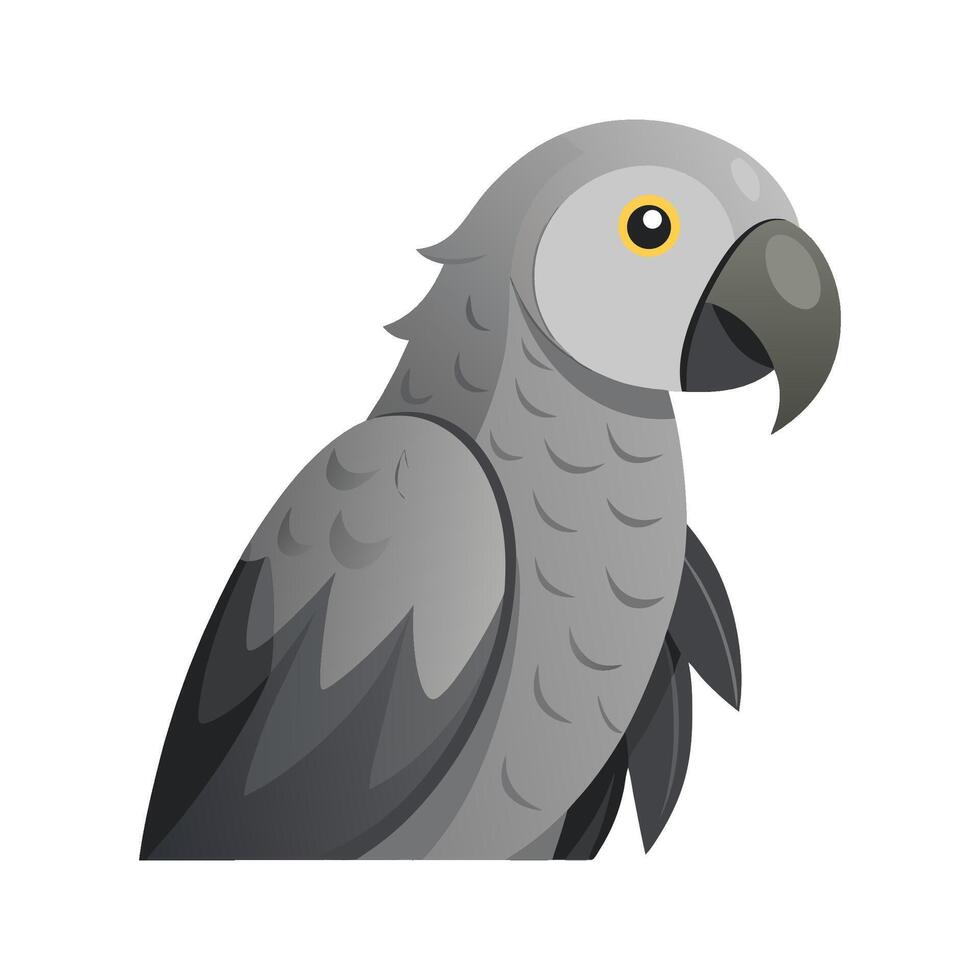 Striking Illustration of African Grey Parrot vector