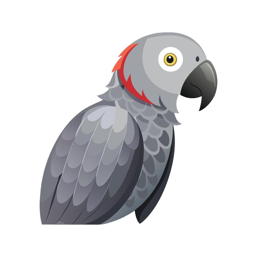 Elegant African Grey Parrot Artwork vector