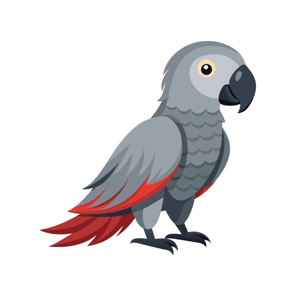 Vibrant Illustration of African Grey Parrot vector