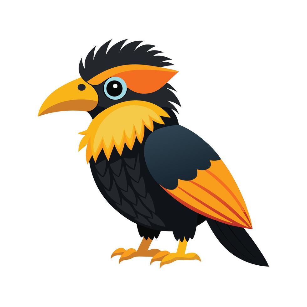 Unique Amazonian Umbrellabird Illustration vector