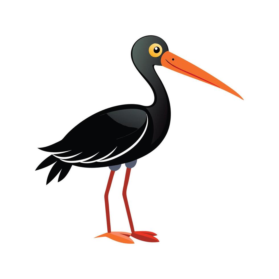 Charming Black Stork Design vector