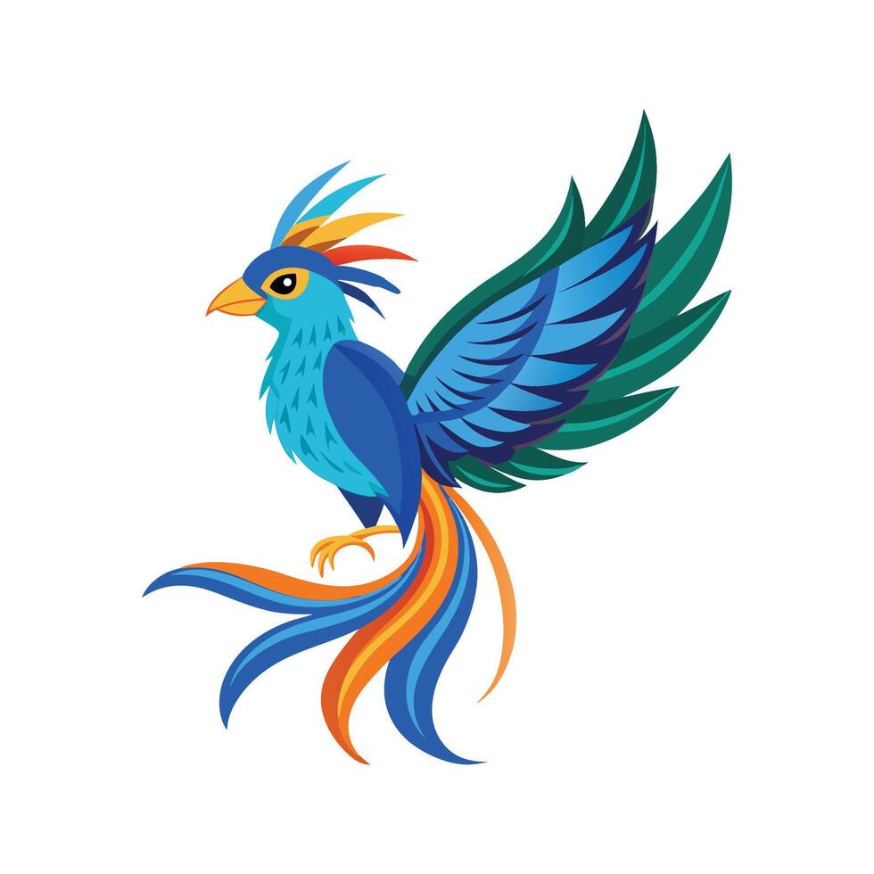 Unique Illustration of Blue Bird of Paradise vector