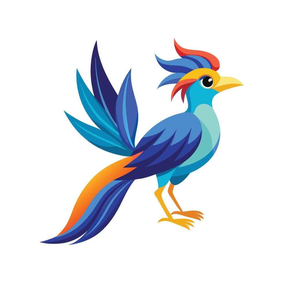 Charming Blue Bird of Paradise Graphic vector