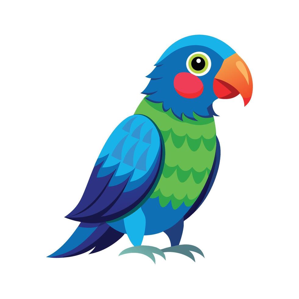 Colorful BlueCrowned Parakeet vector
