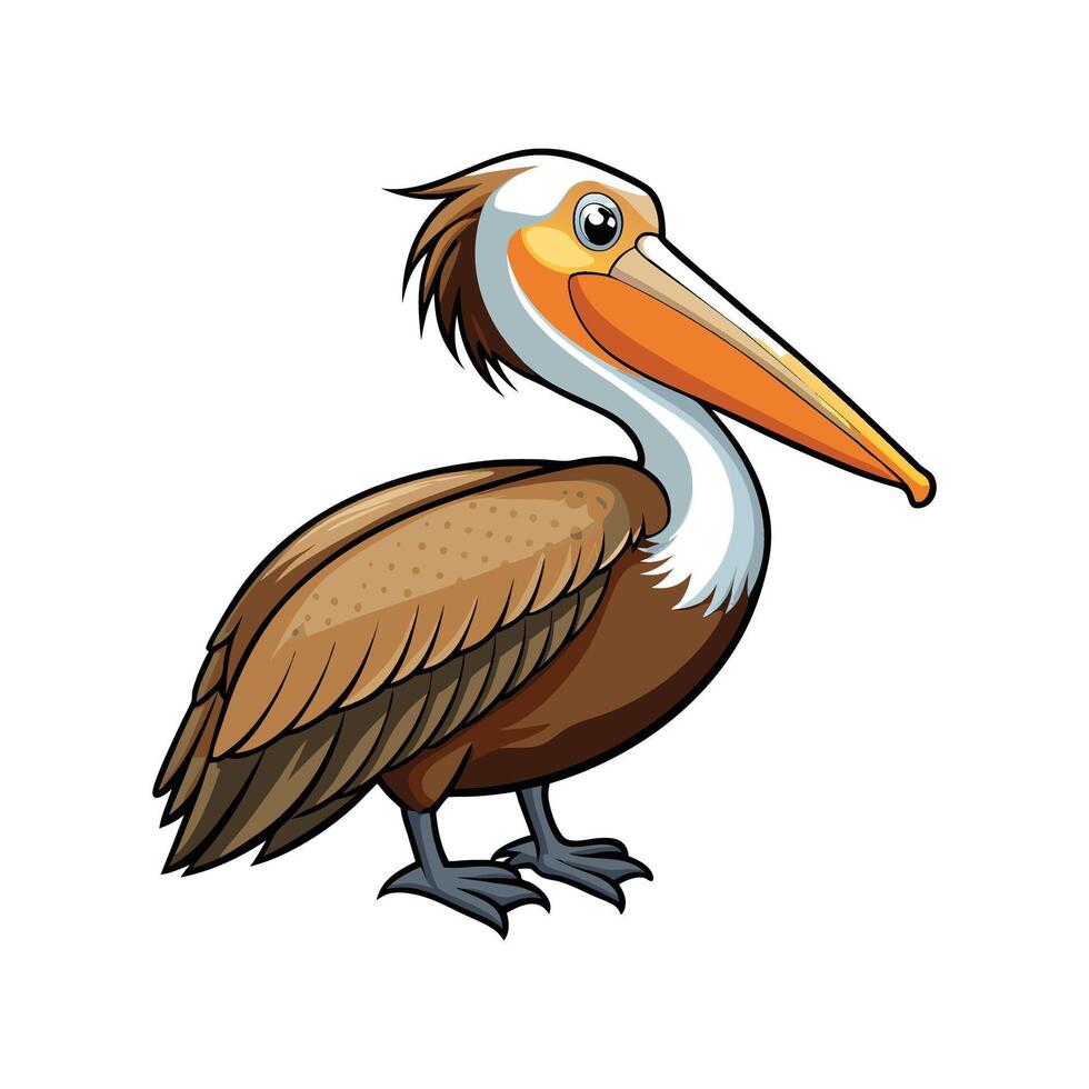 Unique Brown Pelican Design vector