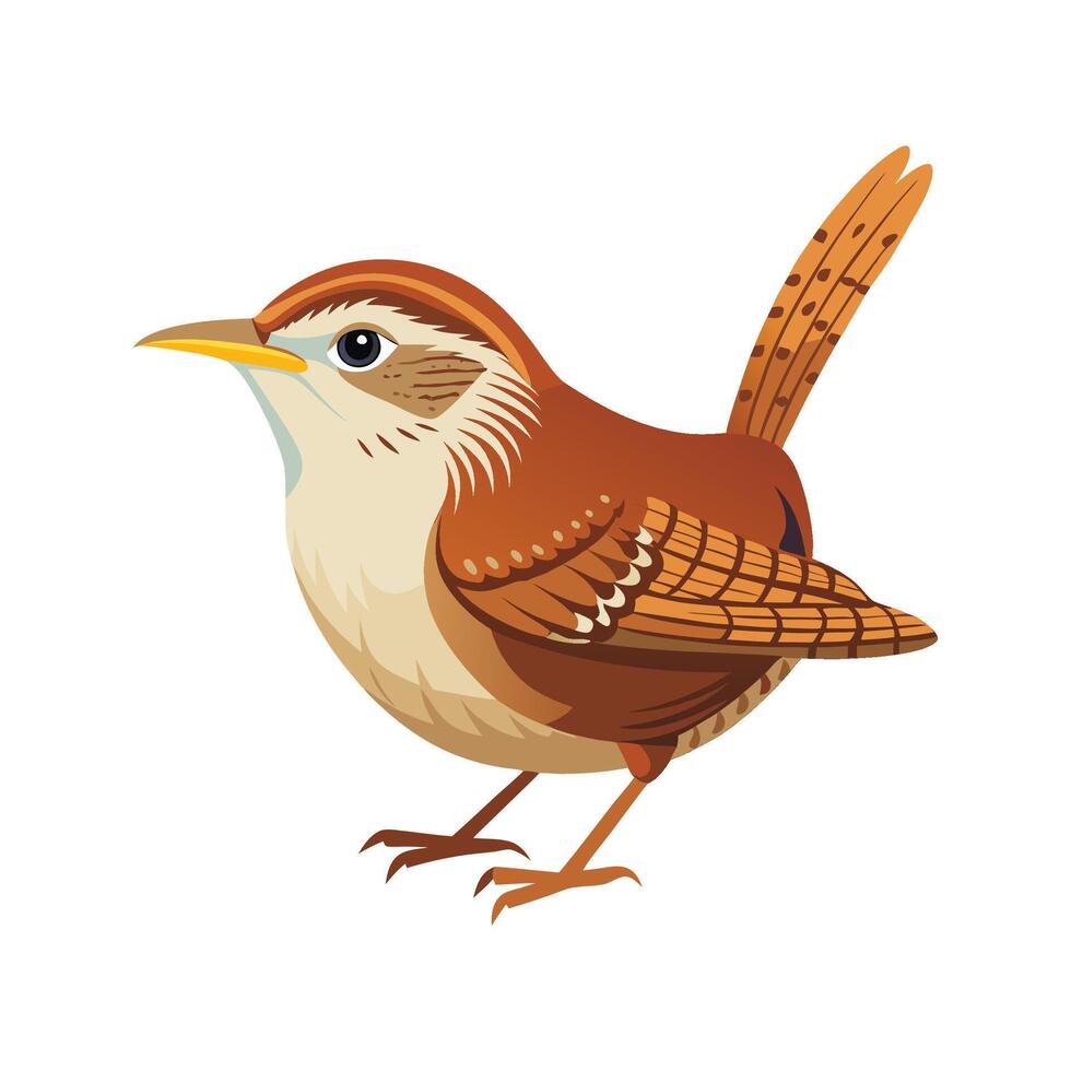 Stylish Carolina Wren Bird Illustration vector