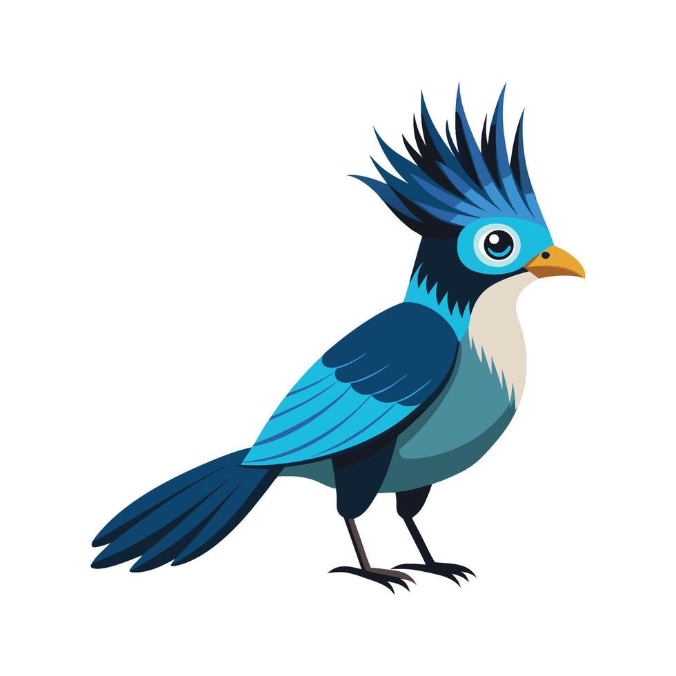 Charming Crested Jay Bird Artwork vector