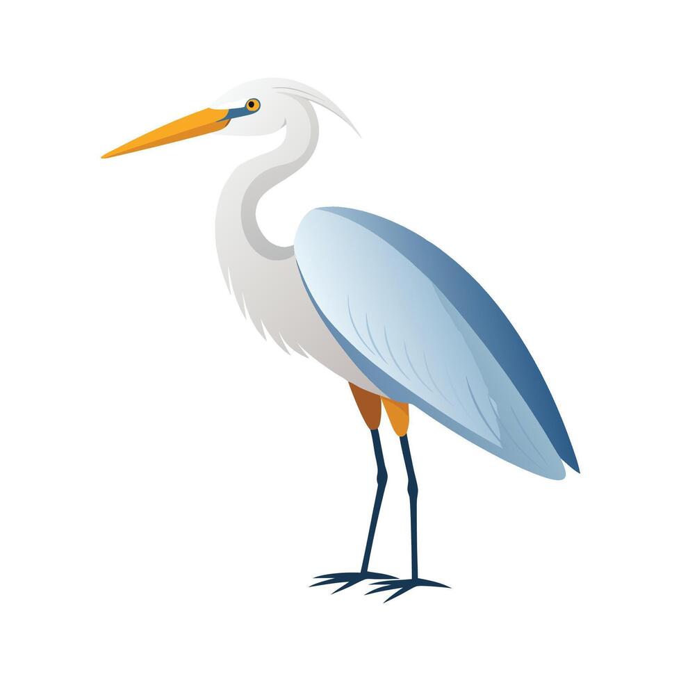 Stylish Egret Bird Design vector