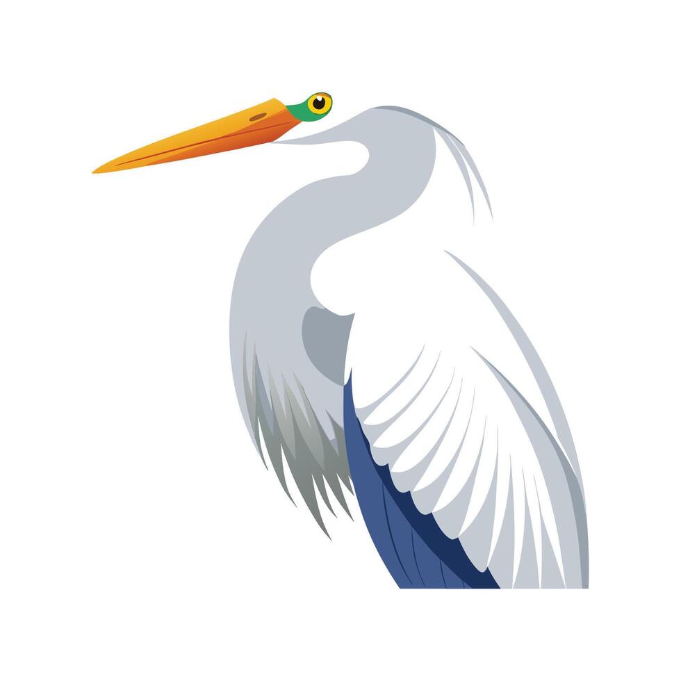 Unique Realistic Egret Bird Illustration vector