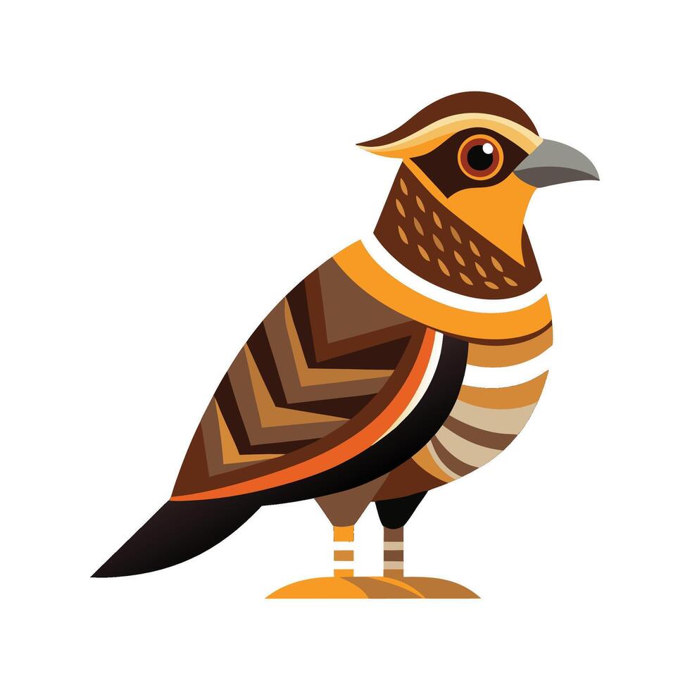 Stylish Egyptian Nightjar Bird Illustration vector