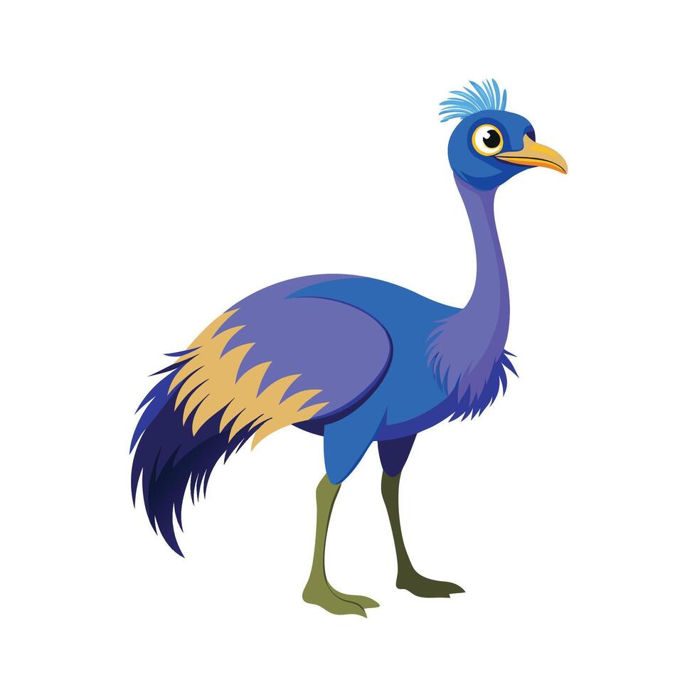 Stylish Illustration of Emu vector