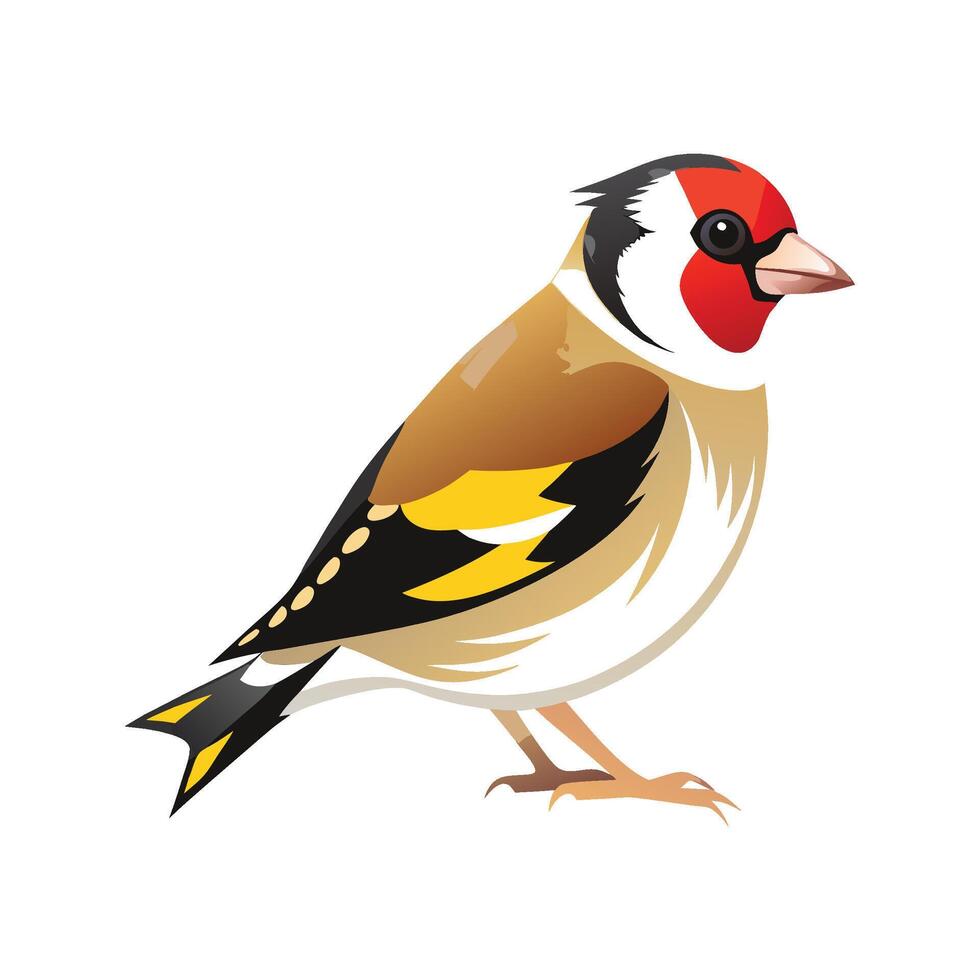 Charming European Goldfinch Art vector