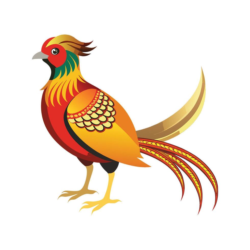 Unique Artwork of Golden Pheasant vector