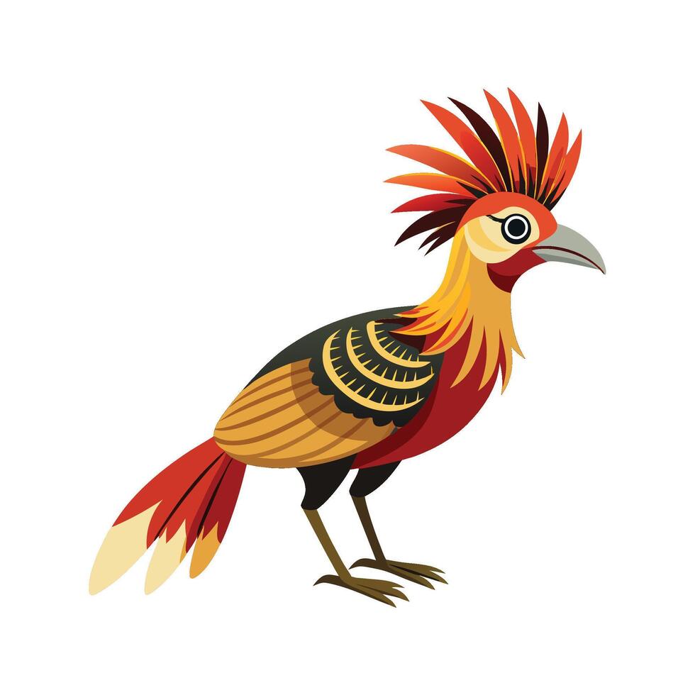 Unique Artwork of Hoatzin Bird vector