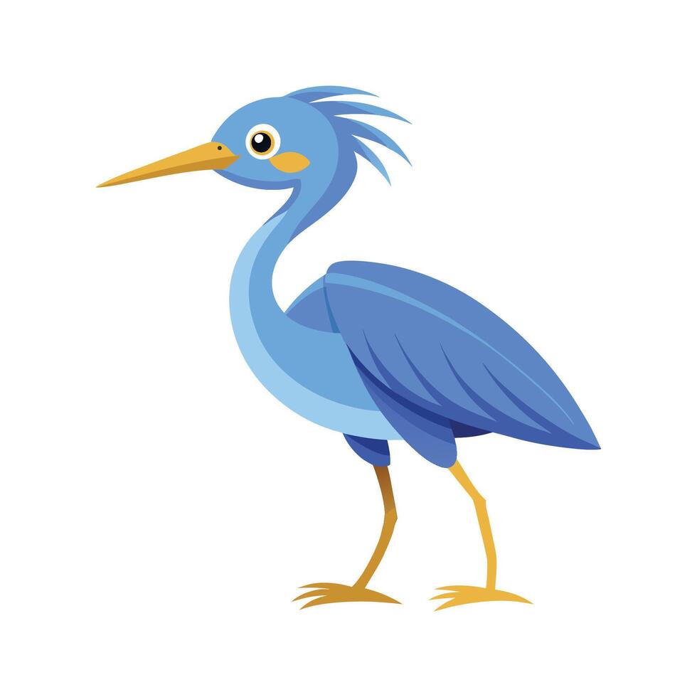 Charming Little Blue Heron Art vector