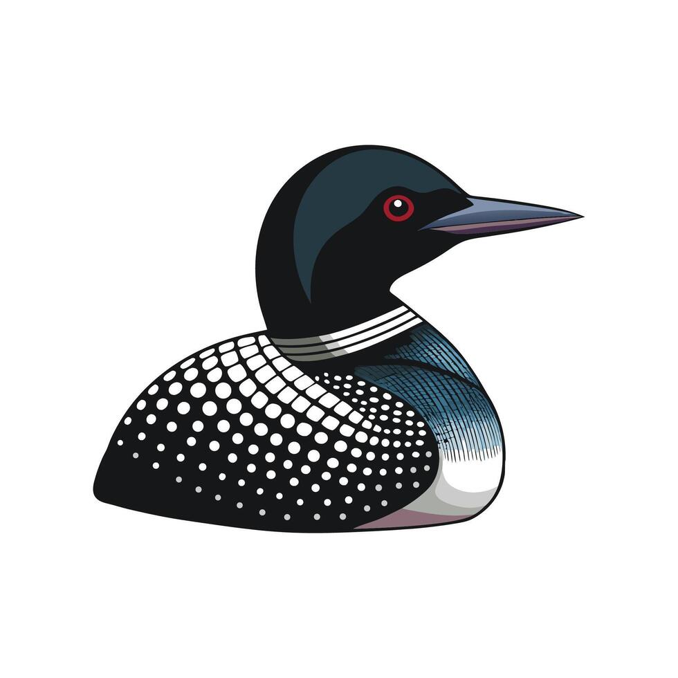 Unique Artwork of Loon Bird vector