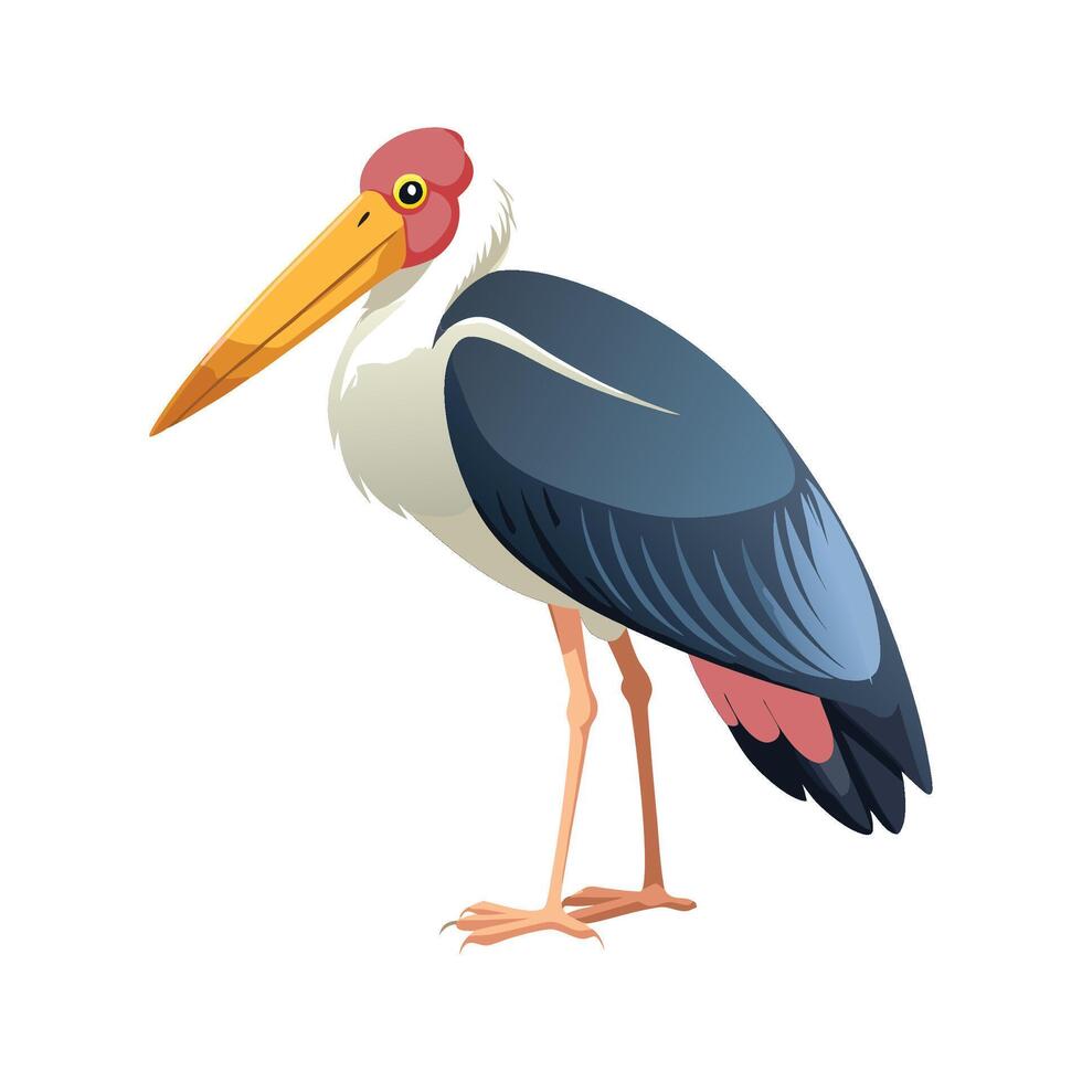 Elegant Marabou Stork Design vector