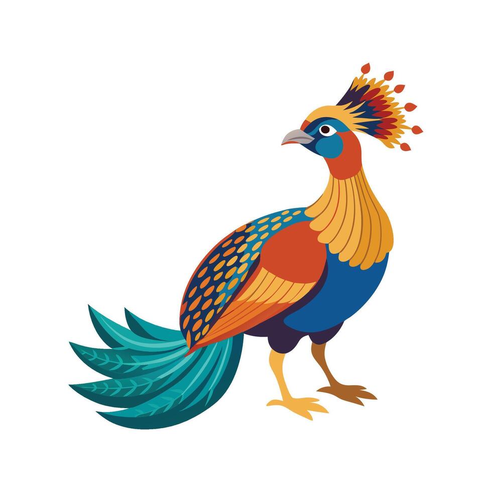 Vibrant Palawan Peacock Pheasant vector