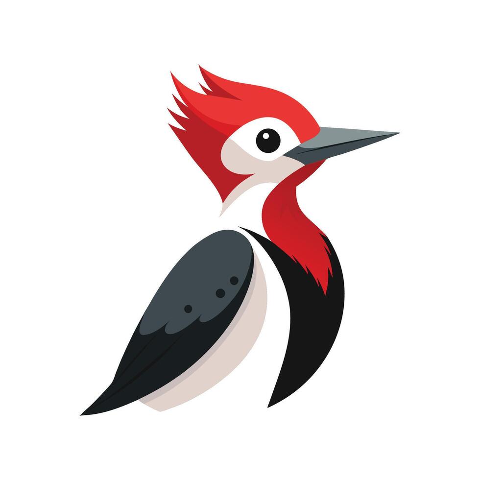 Elegant Redheaded Woodpecker Design vector