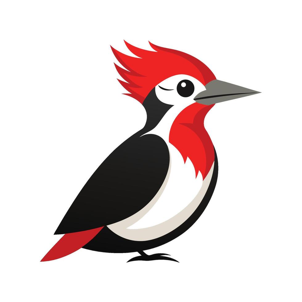 Charming Redheaded Woodpecker Artwork vector