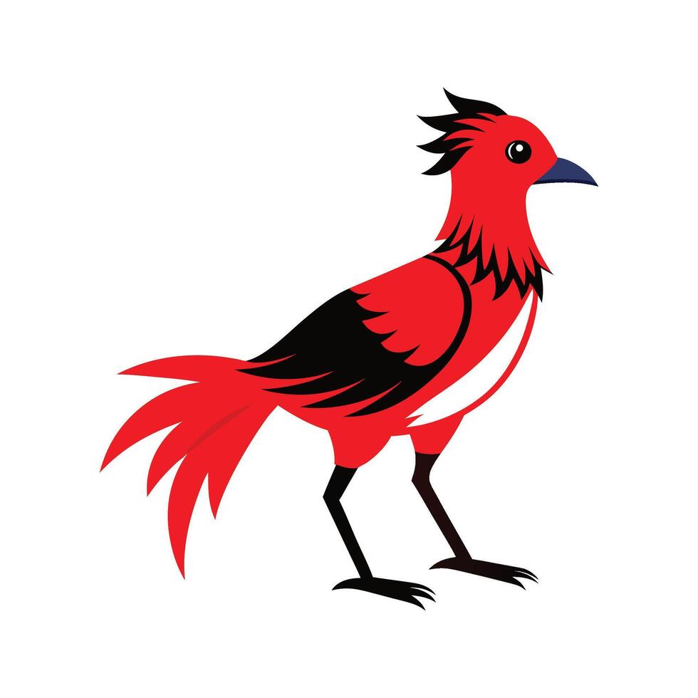 Charming Redlegged Seriema Artwork vector