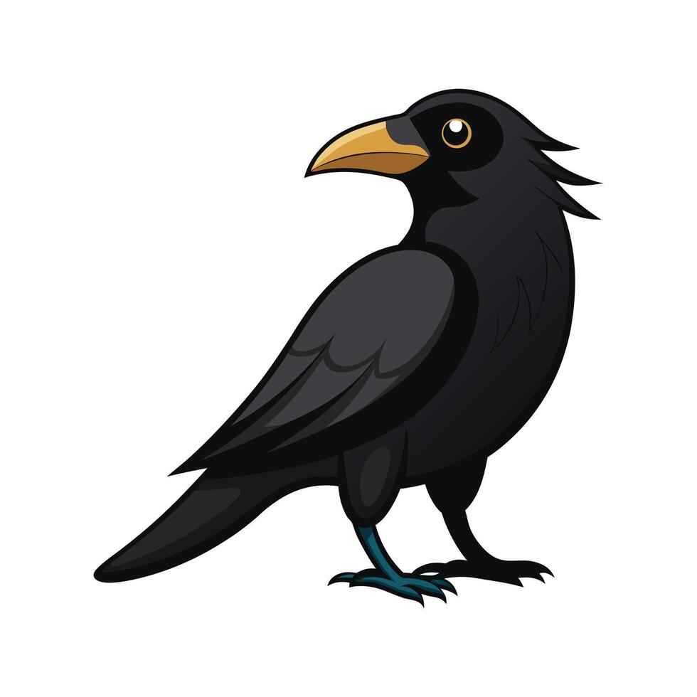 Stylish rook bird character art vector