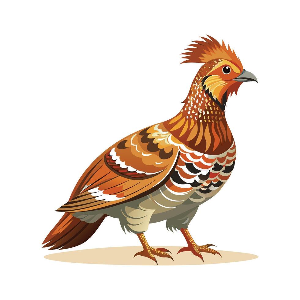 Stylish ruffed grouse character in nature vector