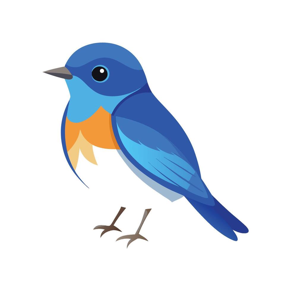 Elegant Siberian blue robin character design vector