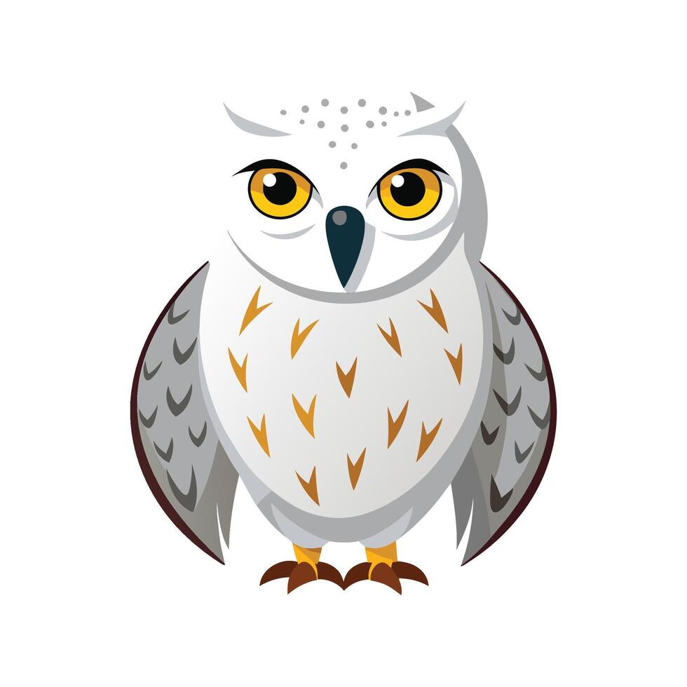 Majestic snowy owl illustration for art vector