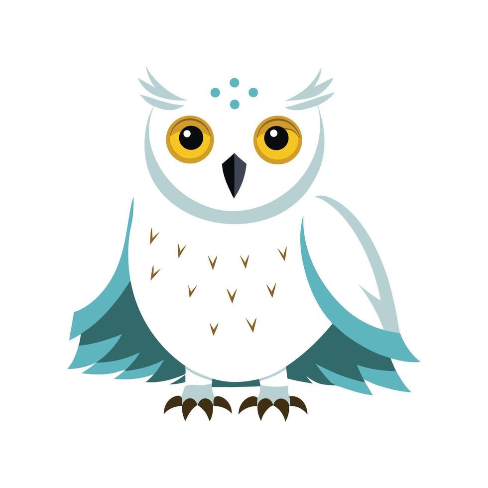 Dynamic snowy owl art for nature vector