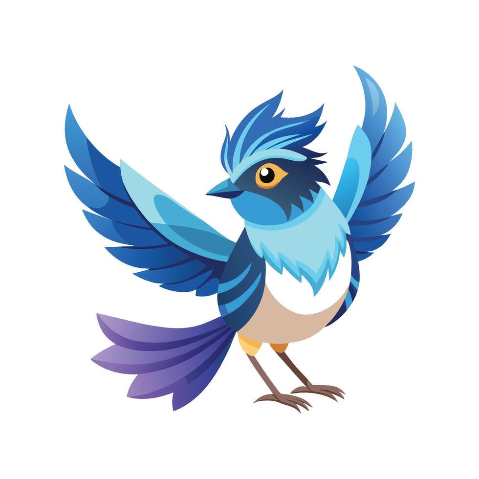 Splendid Fairywren Artistic Bird Design Illustration vector