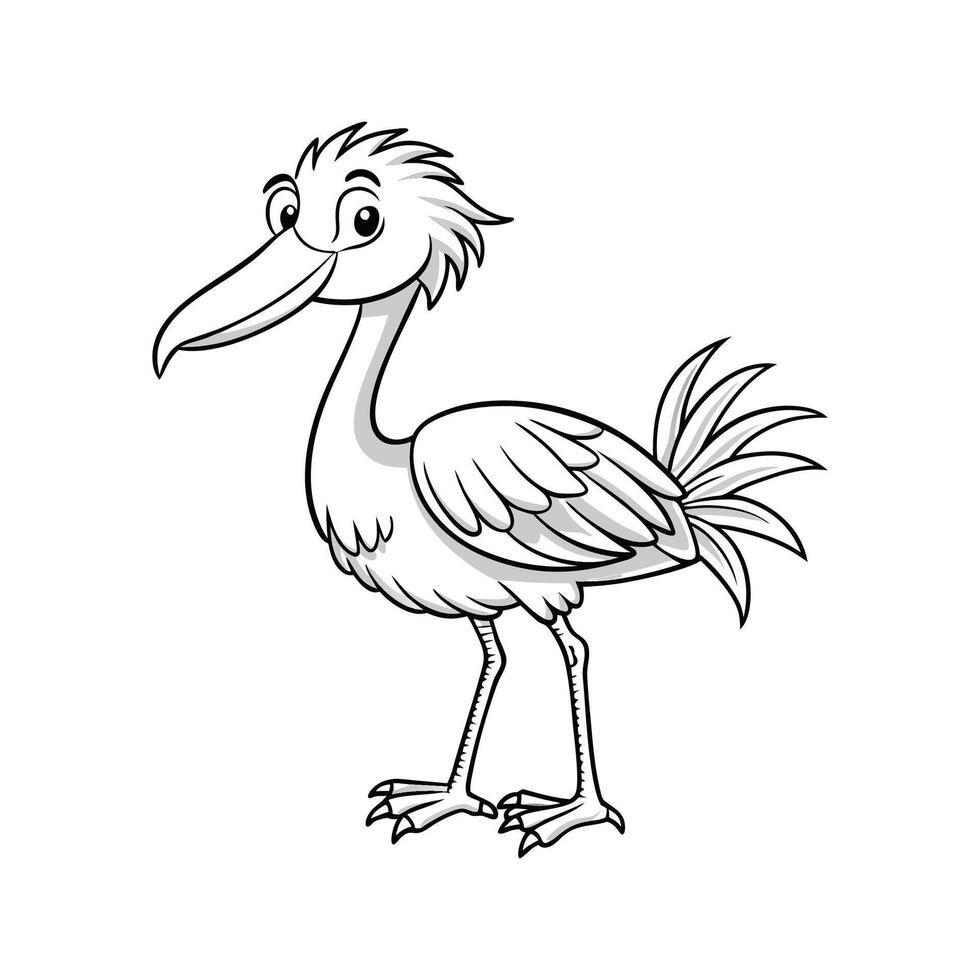 Artistic Stork Bird Coloring Page with Details vector