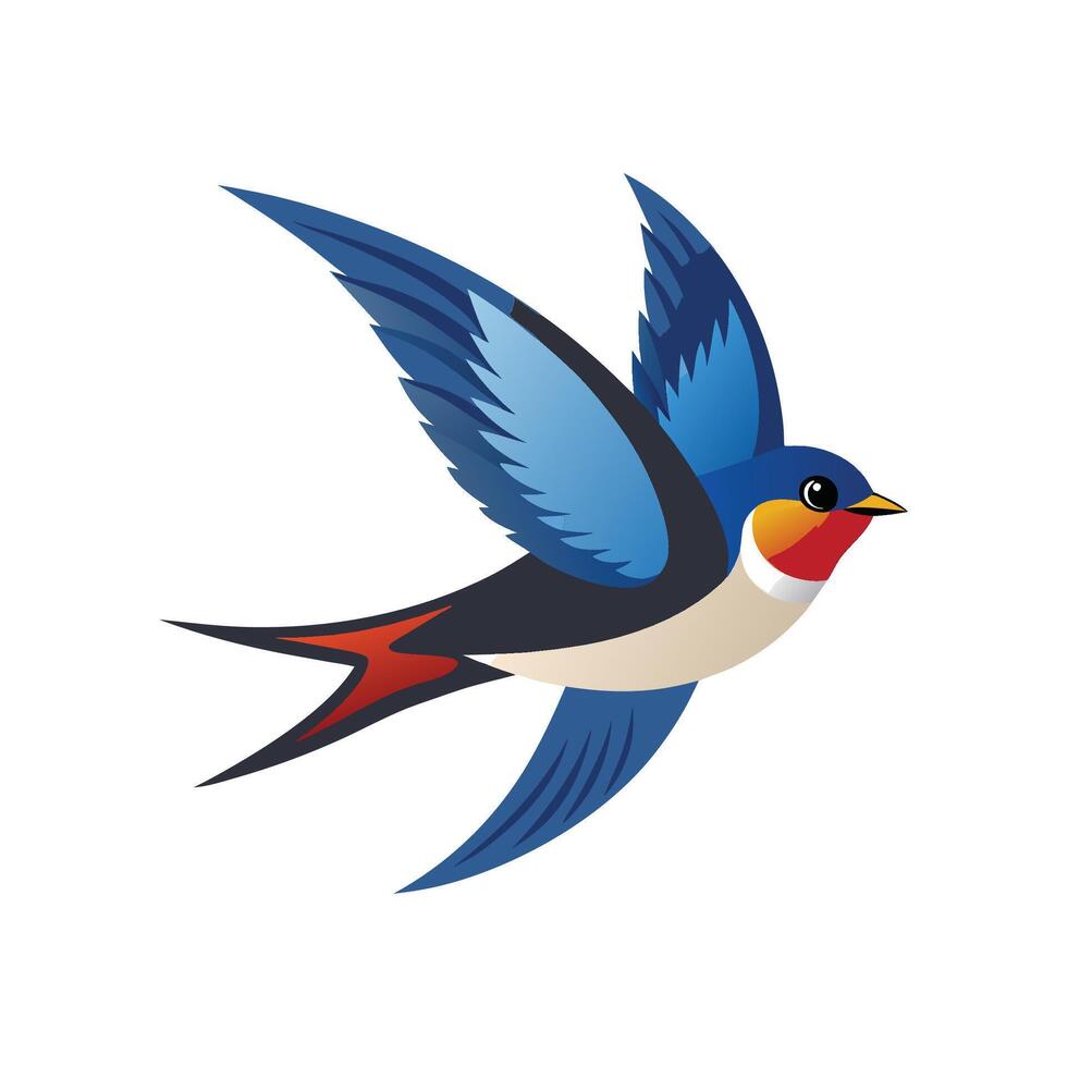 Vibrant Swallow Bird Unique Design Illustration vector