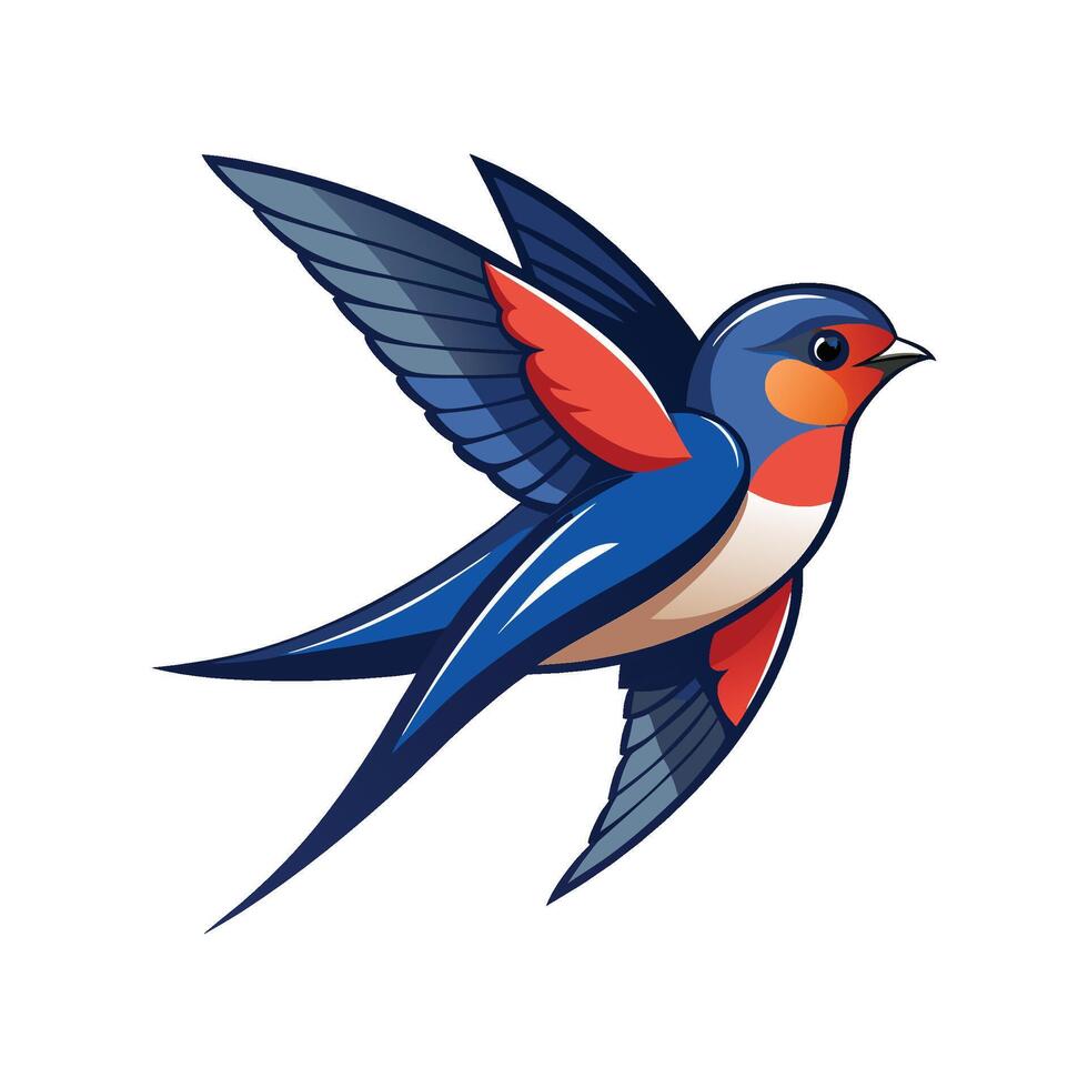 Swallow Bird Beautiful Artistic Illustration Design vector