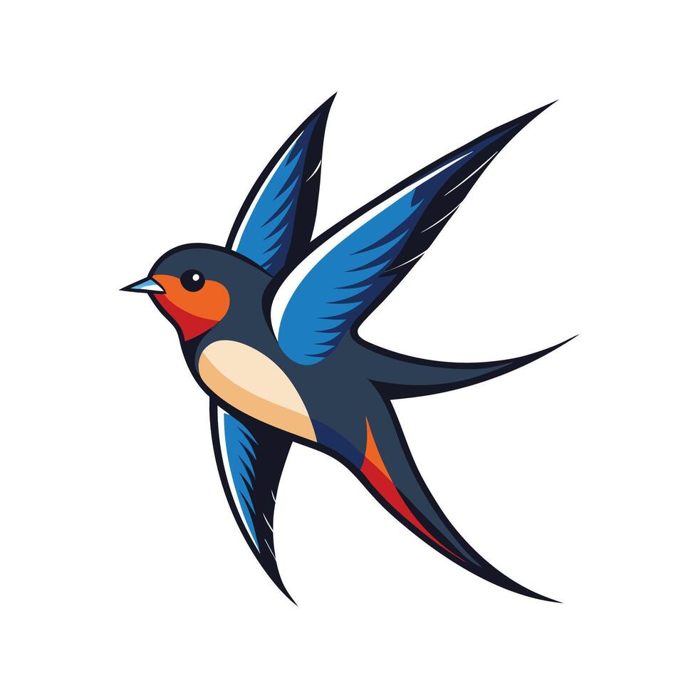 Artistic Representation of a Vibrant Swallow vector