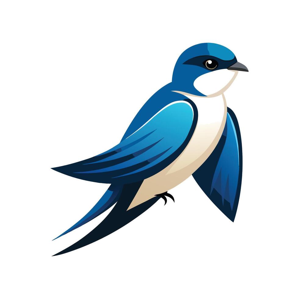 Vibrant Tree Swallow Bird Artistic Design vector