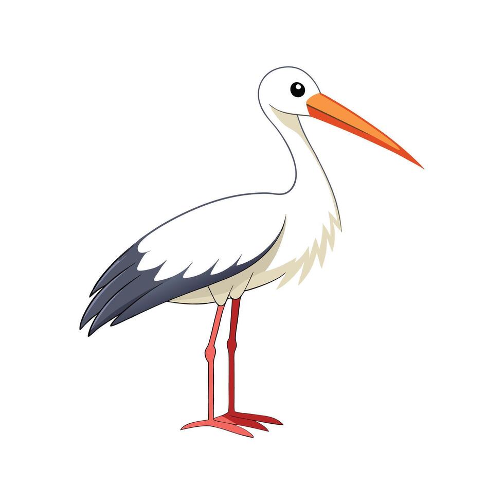 Artistic Representation of White Stork Bird vector