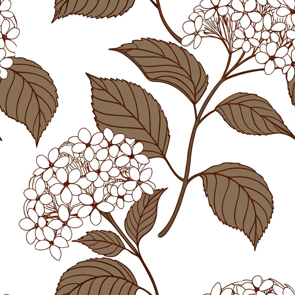 Rustic hydrangea seamless tiles pattern with dried hydrangea motifs and earthy blue tones ideal for country style kitchens Set 3 vector